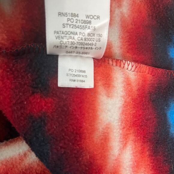 Patagonia Synchilla Snap-T Fleece Pullover Womens Medium Red Blue Ikat Print - Picture 8 of 11